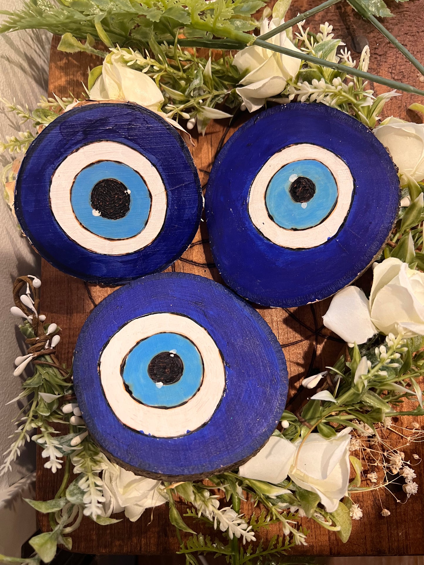 Evil Eye Protection Wood Coasters
