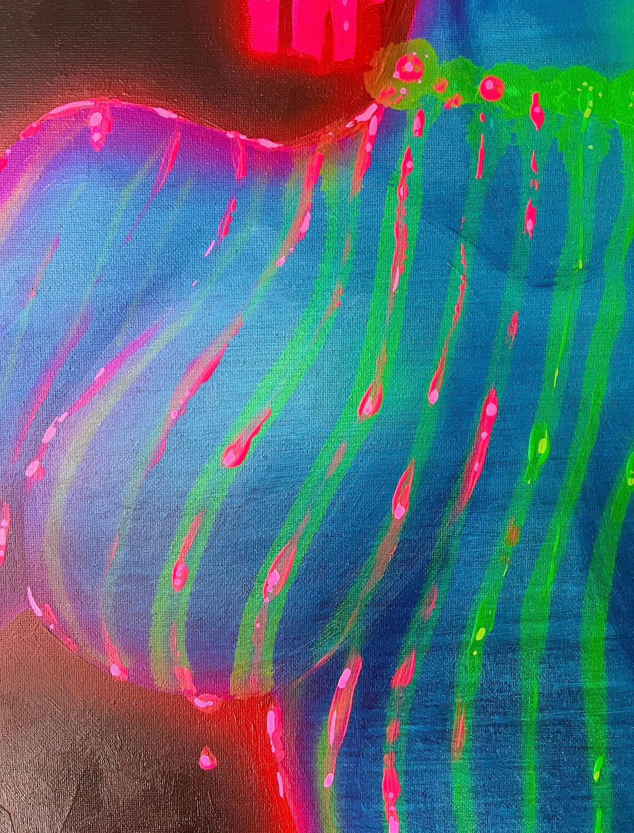 ORIGINAL “Neon Body” 18” x 24” canvas painting