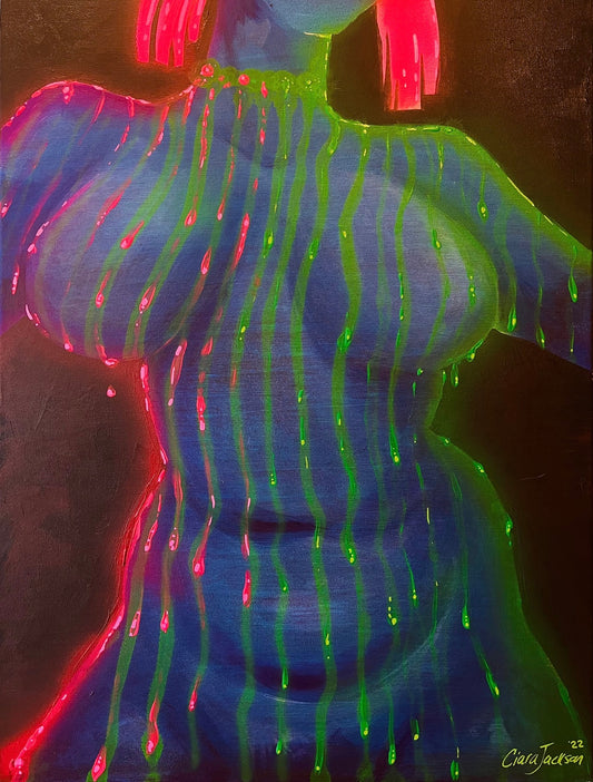 ORIGINAL “Neon Body” 18” x 24” canvas painting