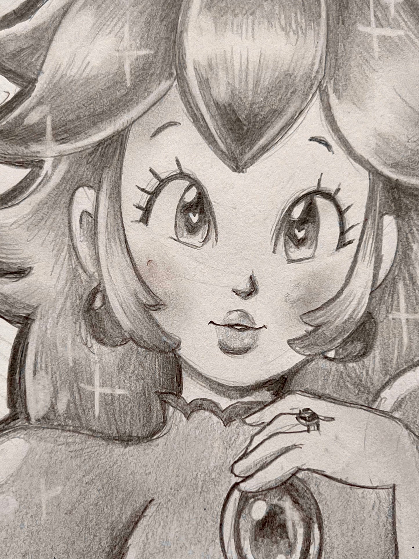 ORIGINAL 8.5” x 11” Princess Peach Pencil Drawing