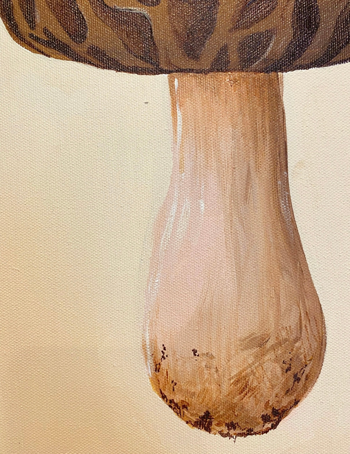 ORIGINAL “Morel Mushroom” 12” x 24” acrylic canvas painting