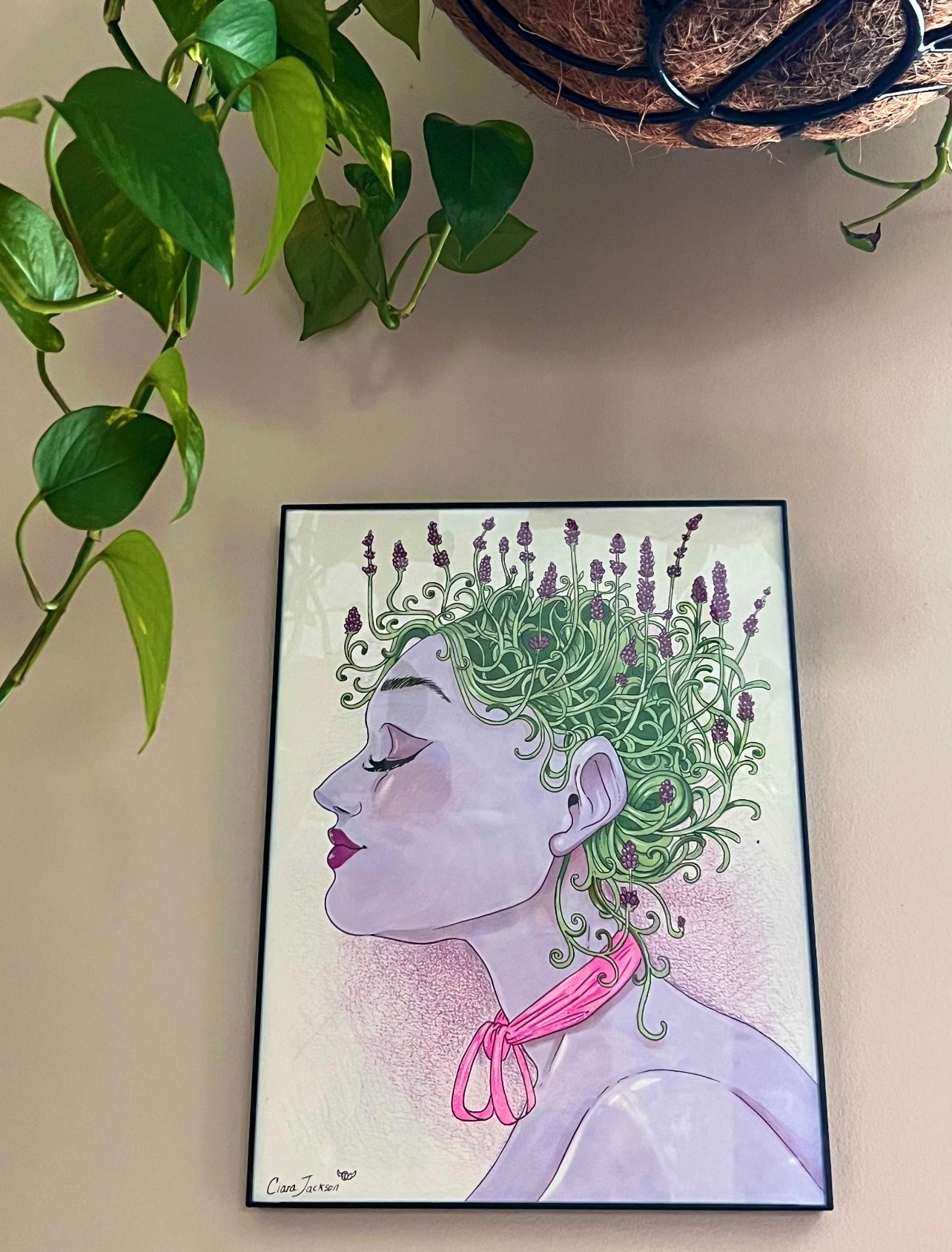 ORIGINAL 9 x 12 Lavender Lady signed/framed Illustration