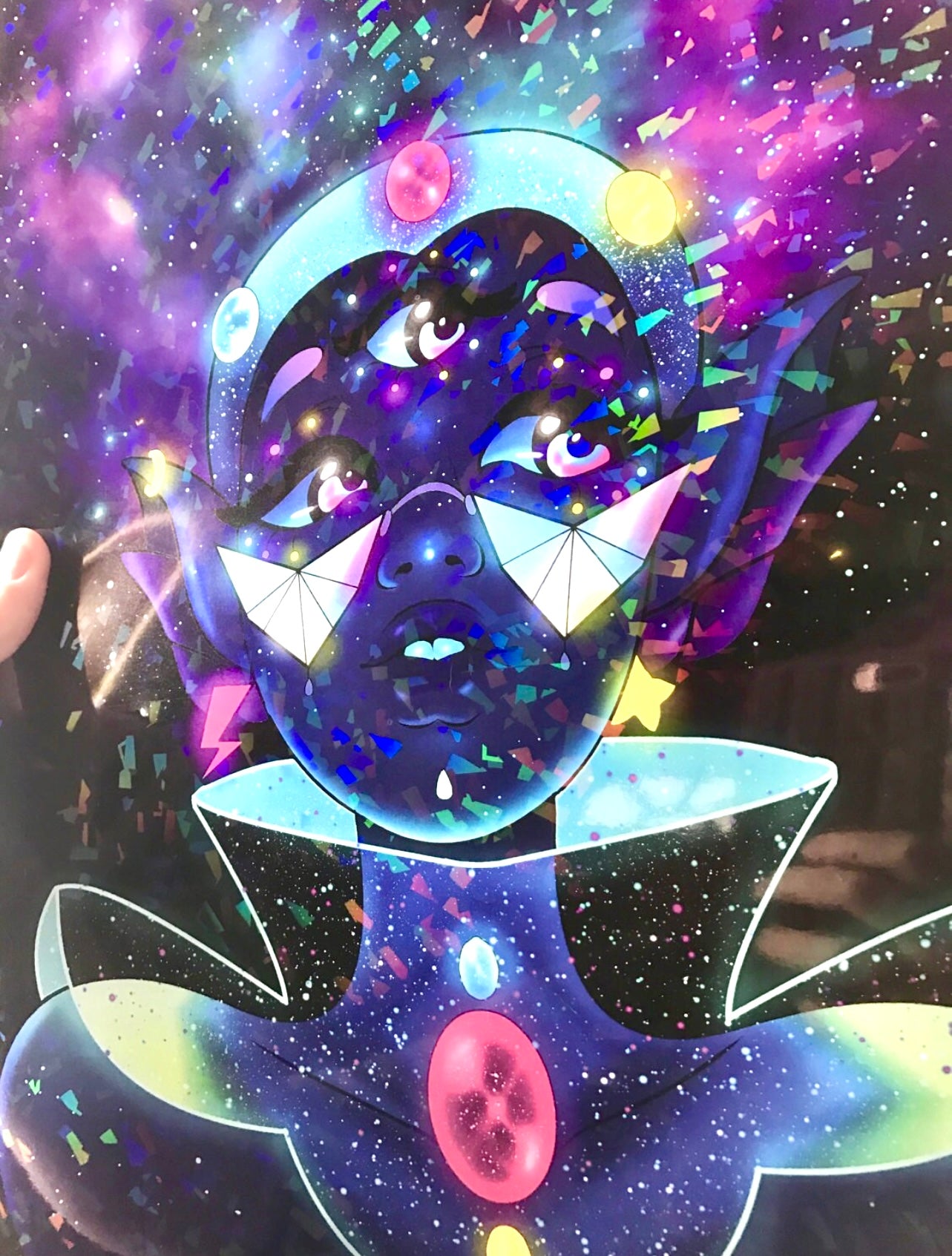 HOLOGRAPHIC 11x17 Space Hair Print