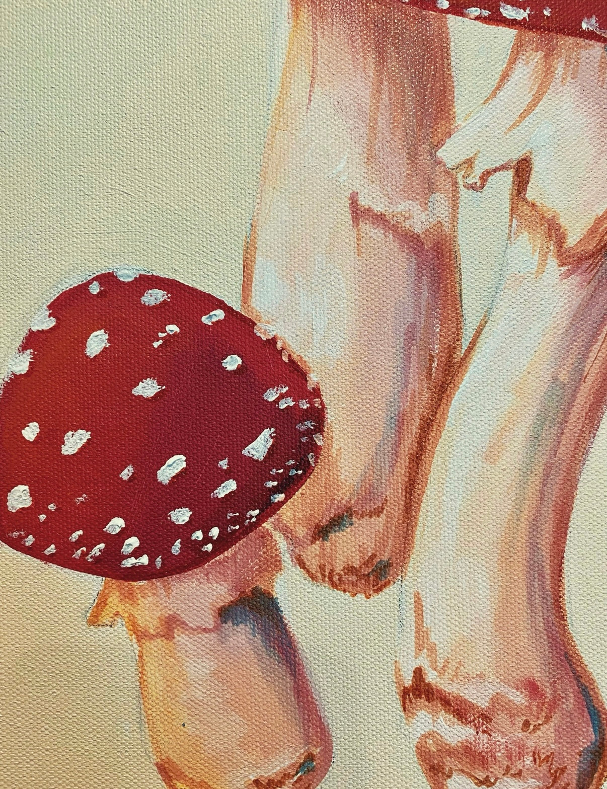 ORIGINAL “Amanita Mushroom” 12” x 24” acrylic canvas painting
