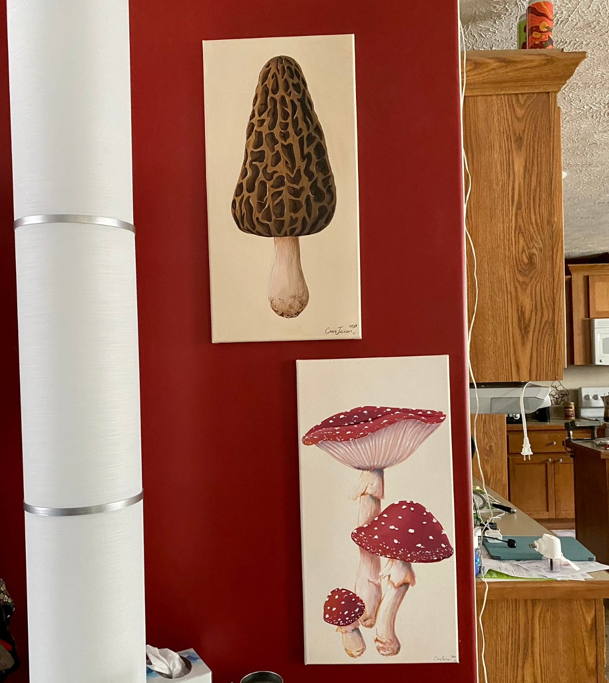 ORIGINAL “Morel Mushroom” 12” x 24” acrylic canvas painting