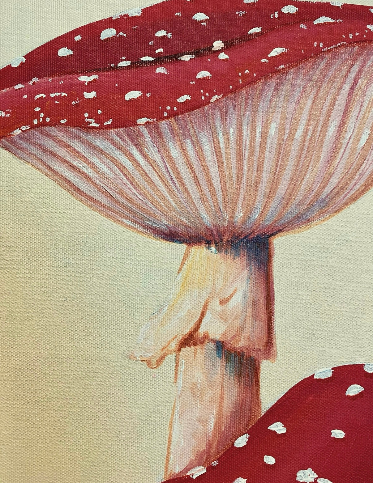 ORIGINAL “Amanita Mushroom” 12” x 24” acrylic canvas painting