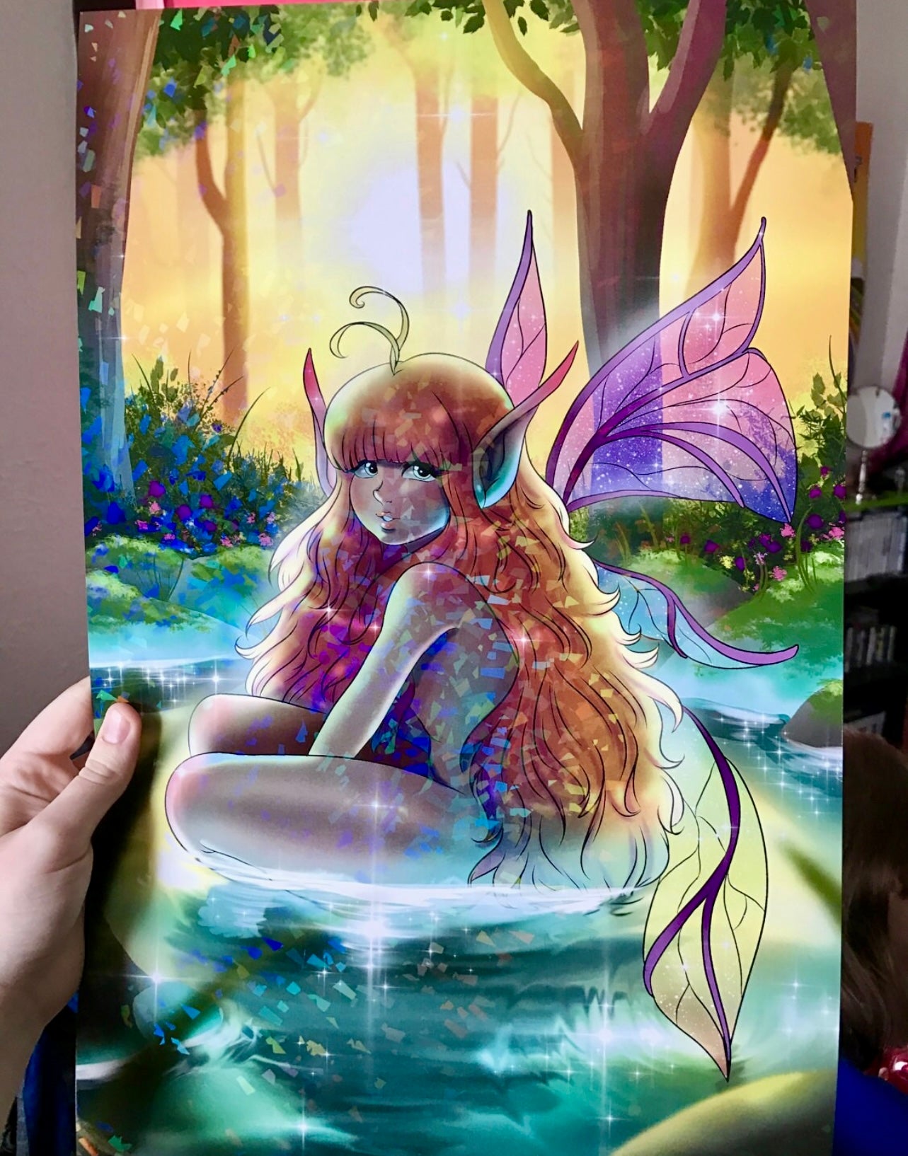 HOLOGRAPHIC 11x17 Bathing Fairy Print