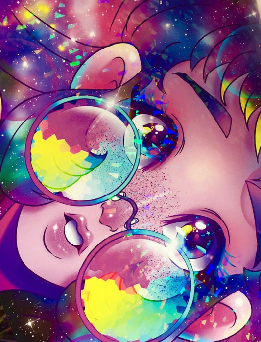 HOLOGRAPHIC 17x11 Galaxy Glasses Print