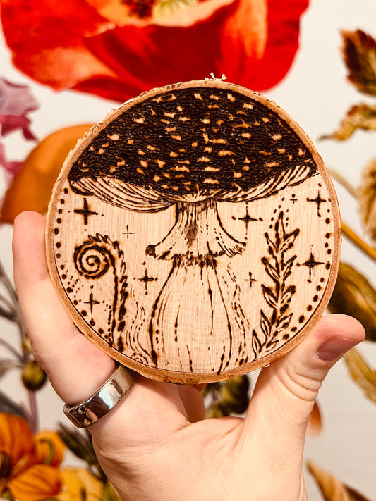 Mushroom Wood Coaster